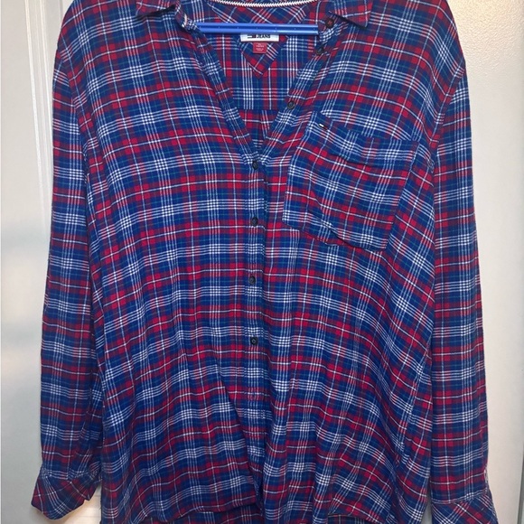 Stunning Women’s Tommy Jeans blue Red Plaid Shirt - Picture 1 of 6